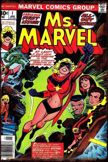 Plaque metal Miss Marvel 1