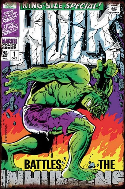 Plaque metal Hulk Comics