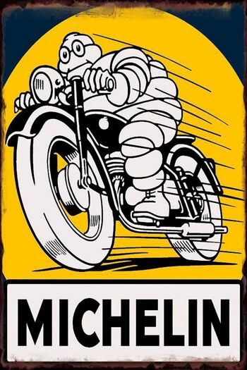 Plaque metal Michelin pneus moto 1