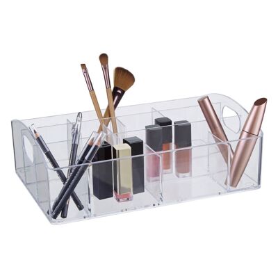10 Compartment Clear Cosmetics Organiser