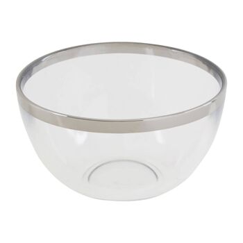 15cm Plain Glass Bowl with Silver Rim 8