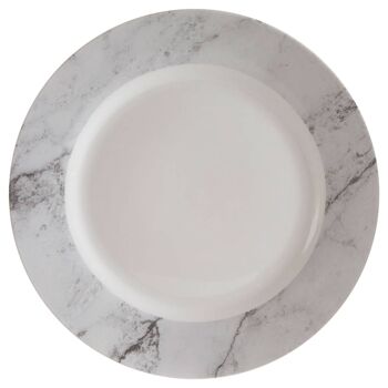 16 Pc White/Grey Marble Effect Dinner Set 8