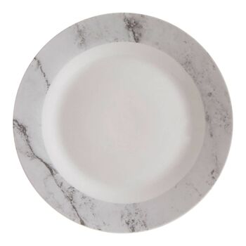 16 Pc White/Grey Marble Effect Dinner Set 9