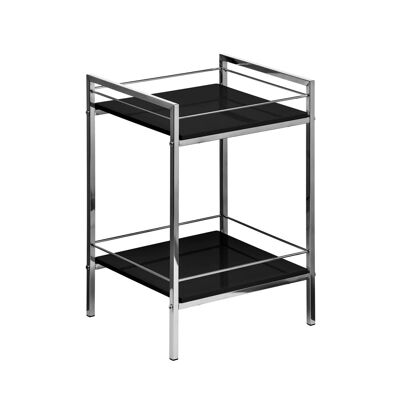 2 Tier Black High Gloss Shelf Unit