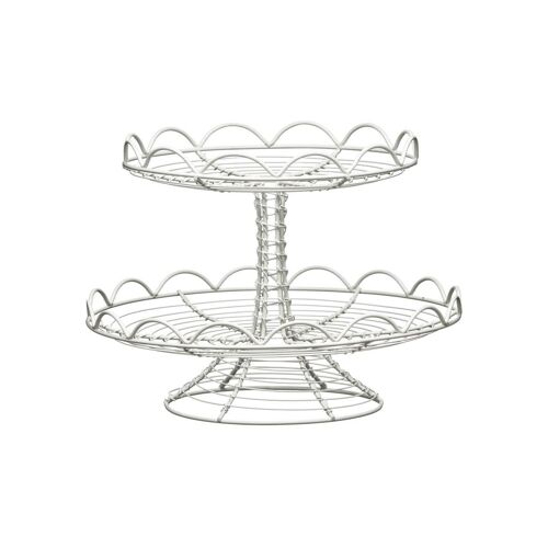 2 Tier Cream Wire Cake Stand