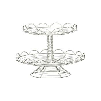 2 Tier Cream Wire Cake Stand 1