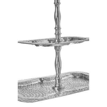 2 Tier Hammered Aluminum Cake Stand 5