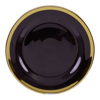 21cm Black Glass Side Plate 1