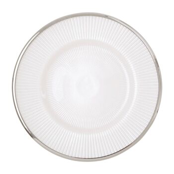 21cm Embossed White Glass Side Plate 1