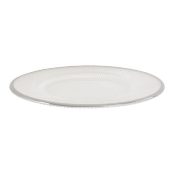 21cm Embossed White Glass Side Plate 3