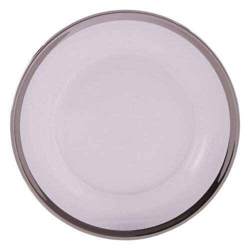 21cm Plain Side Plate with Silver Rim