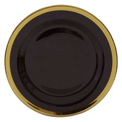 27cm Black Glass Dinner Plate