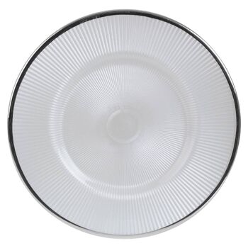27cm Embossed White Glass Diner Plate 1