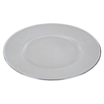 27cm Embossed White Glass Diner Plate 3