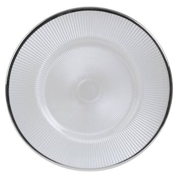 27cm Embossed White Glass Diner Plate 7