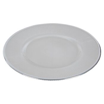 27cm Embossed White Glass Diner Plate 8