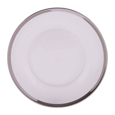 27cm Plain Dinner Plate with Silver Rim