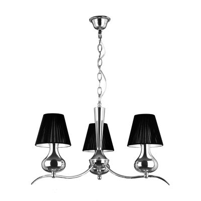 3 Arm Black Shades Pendant Light