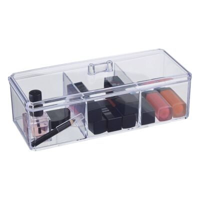 3 Compartment Cosmetics Organiser With Lid
