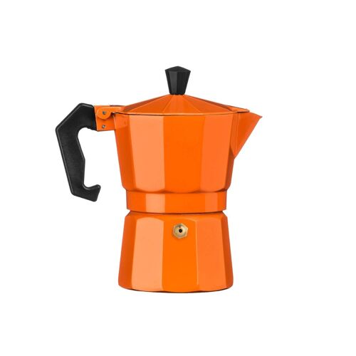 3 Cup Orange Aluminium Espresso Maker