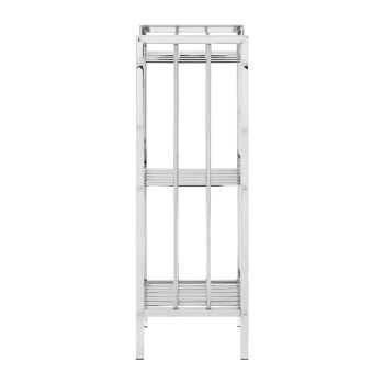 3 Tier Chrome Shelf Unit with Slatted Sides 4