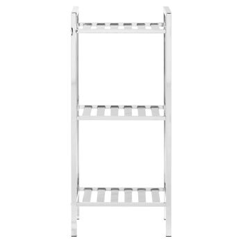 3 Tier Chrome Shelf Unit with Slatted Sides 8