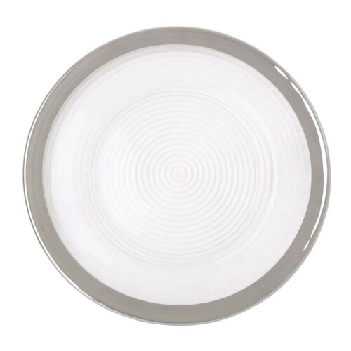 33cm Embossed Charger Plate with Silver Rim