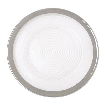 33cm Embossed Charger Plate with Silver Rim