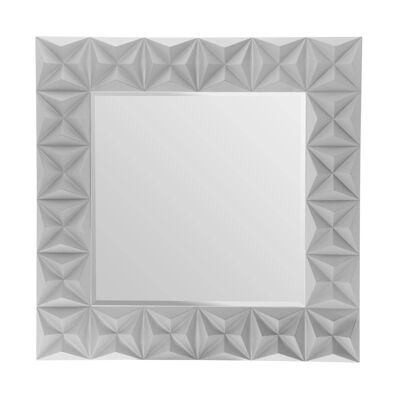 3D Effect Wall Mirror with Grey High Gloss