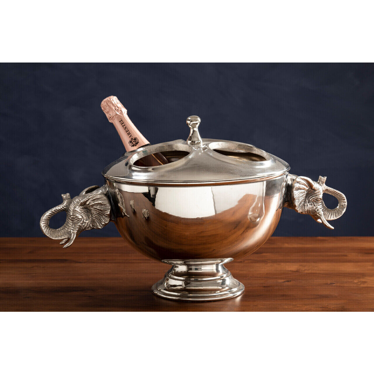 4 Bottles Elephant Wine Cooler with Lid