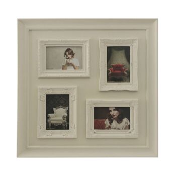 4 Photo Cream Plastic Multi Photo Frame 3