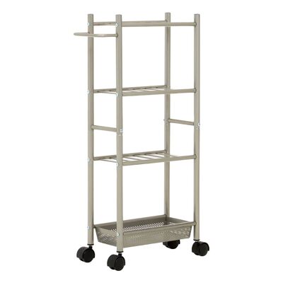 4 Tier Trolley Brush Nickel with Basket