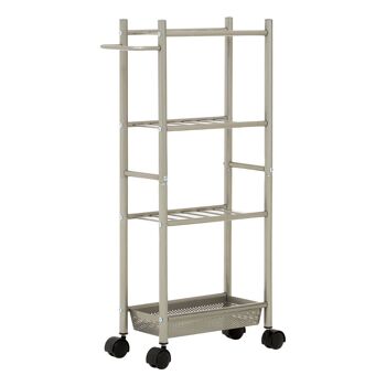 4 Tier Trolley Brush Nickel with Basket 6