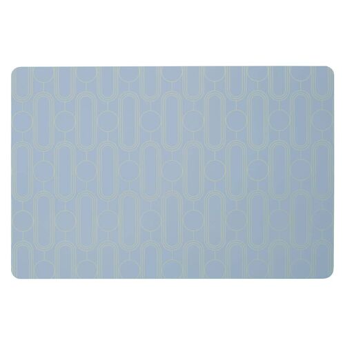4pc Frosted Deco Blue Placemats