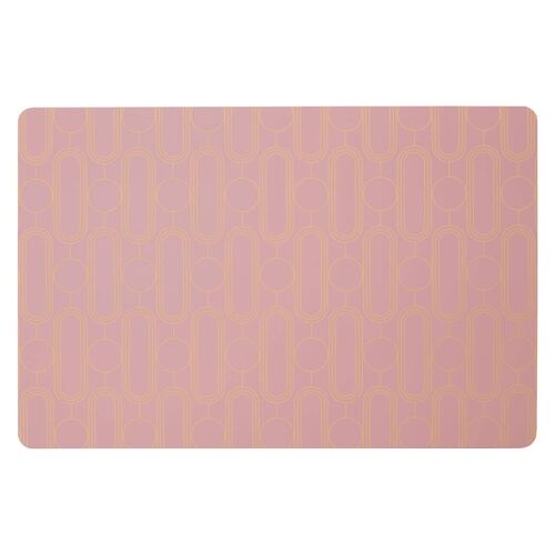 4pc Frosted Deco Pink Placemats