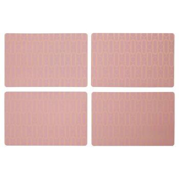 4pc Frosted Deco Pink Placemats 3