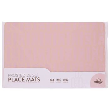 4pc Frosted Deco Pink Placemats 4