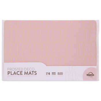 4pc Frosted Deco Pink Placemats 9