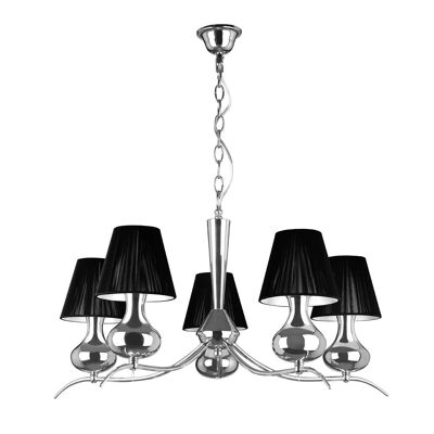 5 Arm Black Shades Pendant Light