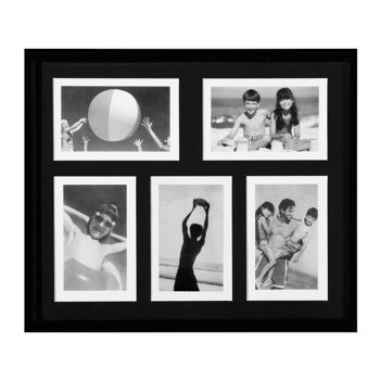 5 Picture 4 x 6" Black Plastic Photo Frame 1