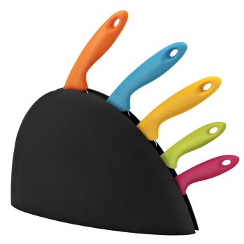 5Pc Colour Handles Stainless Steel Blade Knife Set 1