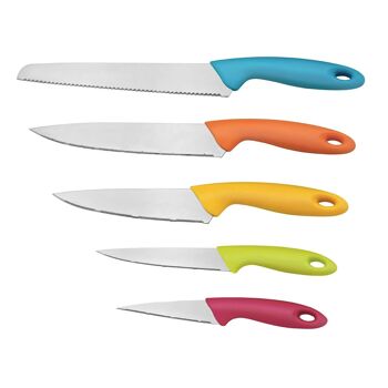 5Pc Colour Handles Stainless Steel Blade Knife Set 3