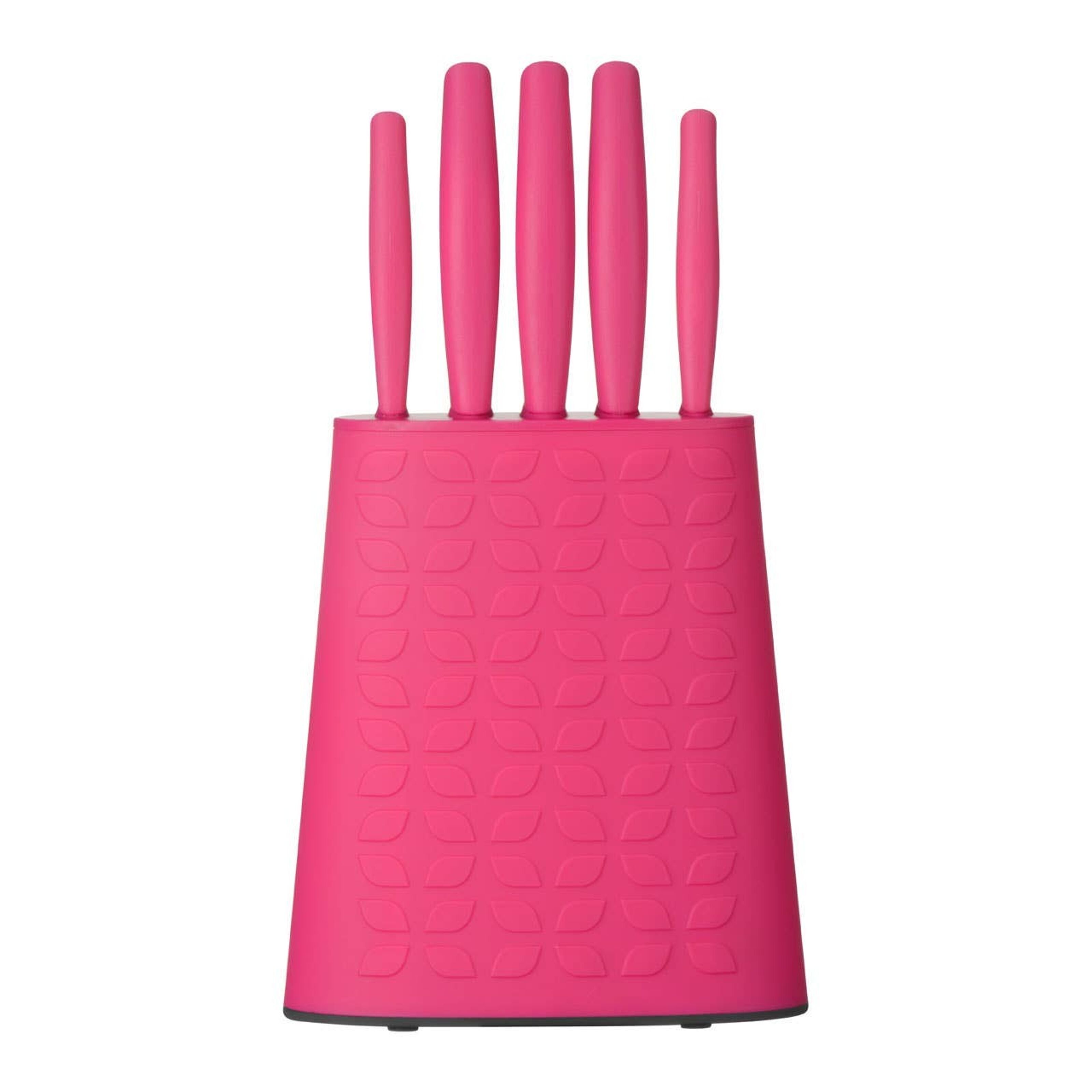 Buy wholesale 5pc Hot Pink Knife Block Set