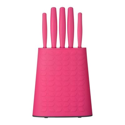 5pc Hot Pink Knife Block Set