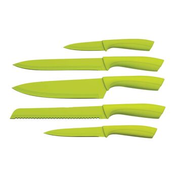 5pc Lime Green Knife Block Set 8