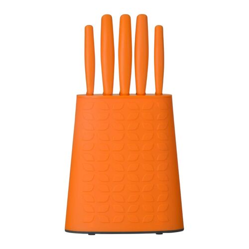 5pc Orange Knife Block Set