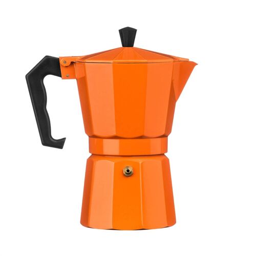 6 Cup Orange Aluminium Espresso Maker
