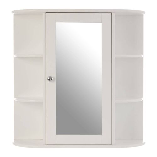 6 Shelves / Mirrored Door Bathroom Cabinet