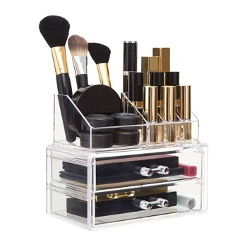 9 Compartment Cosmetics PS Organiser with 2 Drawers 3