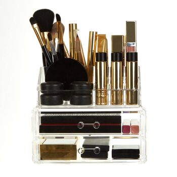 9 Compartment Cosmetics PS Organiser with 2 Drawers 4
